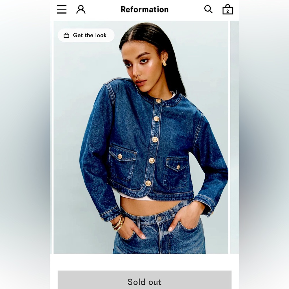 Reformation Braxton Denim Jacket, NWT, XS